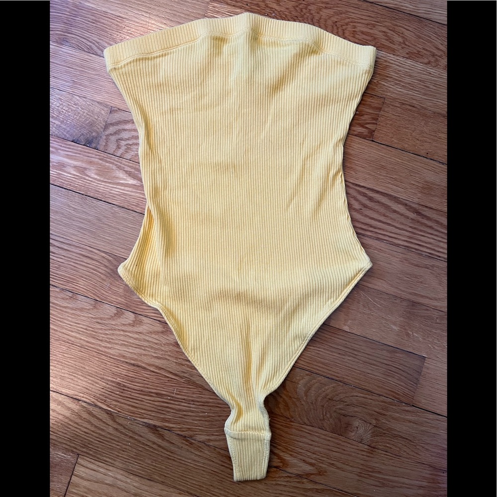 Deep Yellow Strapless Bodysuit